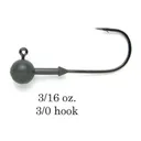 Keitech Tungsten Super Round Jig Head 3/16 oz 3/0 3pk - Keitech-Swimbaits