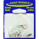 Road Runner Orig Barbed Head 1/16oz White 4pk - Road-Runner-Rigs