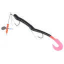 Creme 6'' Pre-Rigged Curl Black/Fire Tail 1 Rig - Creme-Lures