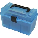 MTM Deluex H-50 Series Rifle Ammo Box Clear Blue - Mtm