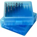 MTM Flip Top Ammo Box for .22 LR 100 Rounds Clear Blue - Mtm