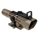 NcStar VSM ADO Dual Optic 3-9x42mm P4 Sniper Rifle Scope with Integrated Fold-Down Red Dot Optic - Tan - Ncstar