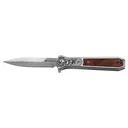 Smith & Wesson KT Unwavered Spring Assist Folding Knife 3-1/5" Dagger Blade Silver with Brown - Smith and Wesson