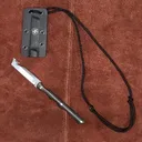 Templar Neck Knife Black Powder D2 Tanto Silver - Templar-Knife