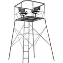 River's Edge Quad Pod Tower Stand 2-Man with Swivel Chairs - Rivers-Edge-Hunting-Products