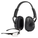 Allen ULTRX Blocker Eye & Ear Protection Combo Passive Ear Muffs 23dB Black Shooting Glasses Clear with Black Frames - Allen Company