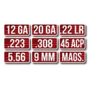 MTM Ammo Caliber Labels 12 GA Red 8/ct - Mtm