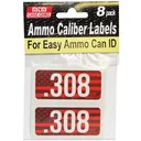 MTM Ammo Caliber Labels .308 Red 8/ct - Mtm