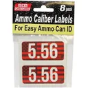 MTM Ammo Caliber Labels 5.56 Red 8/ct - Mtm
