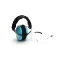 Pyramex Low-Profile Combo Kit Clear Shooting Glasses and Passive Earmuff 24dB Powder Blue - Pyramex-Safety