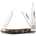Roper Knives Stockman Chaparral Series Pocket Knife 3 Blades 2-1/2" Brown Bone - Roper-Knives