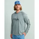Huk Vented Pursuit Long Sleeve Hoodie Night Owl Heather L - Huk
