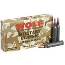 Wolf Military Classic Rifle Ammunition .223 Rem 55 gr FMJ 3241 fps 20/ct - Wolf
