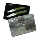 Bear & Son Limited Edition Gift Tin Two Folding Knife Combo Set OD Green - Bear-Son