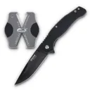 Bear & Son Edge Brisk 2.0 Folding Knife & Sharpener Combo Drop Point Blade Black - Bear-Son