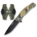 Bear & Son Edge Brisk 2.0 Folding Knife & Sharpener Combo Drop Point Blade Brown Camo - Bear-Son