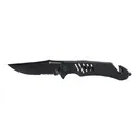 Smith & Wesson Extreme Ops Folding Knife 3-1/2" Clip Point Blade Black with Glass Breaker and Strap Cutter - Smith and Wesson