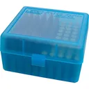 MTM Flip Top Ammo Box for .223/.204 Ruger/6x47 100 Rounds Clear Blue - Mtm