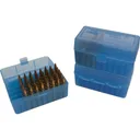 MTM Flip Top Ammo Box for .243 Win/.308 Win/.220 Swift 50rd Clear Blue - MTM Case-gard