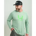 Huk Icon Crew Long Sleeve Shirt Fog Green S - Huk