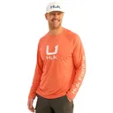 Huk Icon Crew Long Sleeve Shirt Fresh Salmon M - Huk