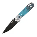 Bear & Son Brisk 3.0 Medium Folding Knife 2-7/8" Drop Point Blade TrueTimber Rift Blue - Bear-Son