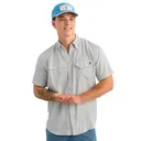 Huk Tide Point Short Sleeve Button Down Shirt Seagull XL - Huk