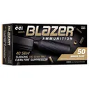 CCI Blazer Brass Clean-Fire Suppressor Handgun Ammunition .40 S&W 180gr TMJ 970 fps 50/ct - CCI