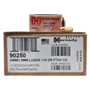 Hornady Critical Defense FTX Handgun Ammunition 9mm Luger 115gr PT 1140 fps 250/ct (10-25/ct) - Hornady