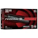 Federal Subsonic Rifle Ammunition .308 Win 205gr HP 1000 fps 20/ct - Federal