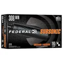 Federal Fusion Subsonic Rifle Ammunition .308 Win 190gr SP 1000 fps 20/ct - Federal