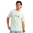 Huk Script Short Sleeve Tee Pale Algae Heather S - Huk