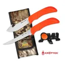Outdoor Edge WildBone Two-Knife Combo with Sharpener 5" Boning Blade & 4" Skinner Blade Orange - Outdoor-Edge
