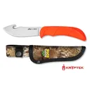 Outdoor Edge Wildskin Fixed Knife 4" Guthook Blade Orange - Outdoor-Edge