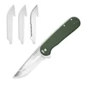 Outdoor Edge Razor VX3 Replaceable Blade Folding Knife 3" Drop Point Blade Green - Outdoor-Edge