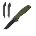 Outdoor Edge Razor VX2 Replaceable Blade Folding Knife 3" Drop Point Blade Green - Outdoor-Edge