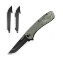 Outdoor Edge Razor VX1 Replaceable Blade Folding Knife 3" Drop Point Blade Green - Outdoor-Edge