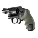 Hogue Overmolded Rubber Tamer Grip S&W Round Butt J-Frame Centennial Revolvers & Polymer M&P Bodyguard 38 OD Green - Hogue