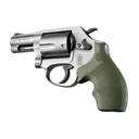 Hogue Overmolded Rubber Bantam Grip S&W Round Butt J-Frame Revolvers OD Green - Hogue