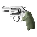 Hogue Overmolded Rubber Bantam Grip Closed Backstrap S&W Round Butt J-Frame Revolvers OD Green - Hogue