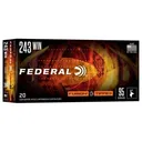Federal Fusion Tipped Rifle Ammunition .243 Win 95gr PT 3050 fps 20/ct - Federal