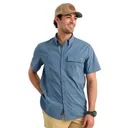 Huk Icon Short Sleeve Button Down Shirt Stormy Blue 2XL - Huk