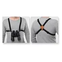 Bulldog Black Adjustable/Stretching Binocular Harness w/ Leather Back - Bulldog Cases