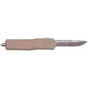GLFA Medium OTF Automatic Knife 3-1/2" Plain Clip Point Blade FDE - Great-Lakes-Firearms