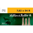Sellier & Bellot Rifle Ammunition 7.62x54R 180 gr 2580 fps FMJ 20/ct - Sellier-Bellot