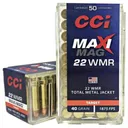 CCI  Maxi-Mag Rimfire Ammunition .22 WMR 40 gr. TMJ 1875 fps 50/ct - CCI