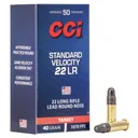 CCI Standard Velocity Rimfire Ammunition .22 LR 40 gr LRN 1070 fps 50/ct - Cci