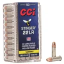 CCI Stinger Rimfire Ammunition .22 LR 32 gr CPHP 1640 fps 50/ct - Cci