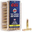 CCI TNT Green Rimfire Ammunition .22 WMR 30 gr. HP 2050 fps 50/ct - CCI