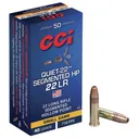CCI Quiet-22 Segmented HP Rimfire Ammunition .22 LR 40 gr HP 710 fps 50/ct - CCI